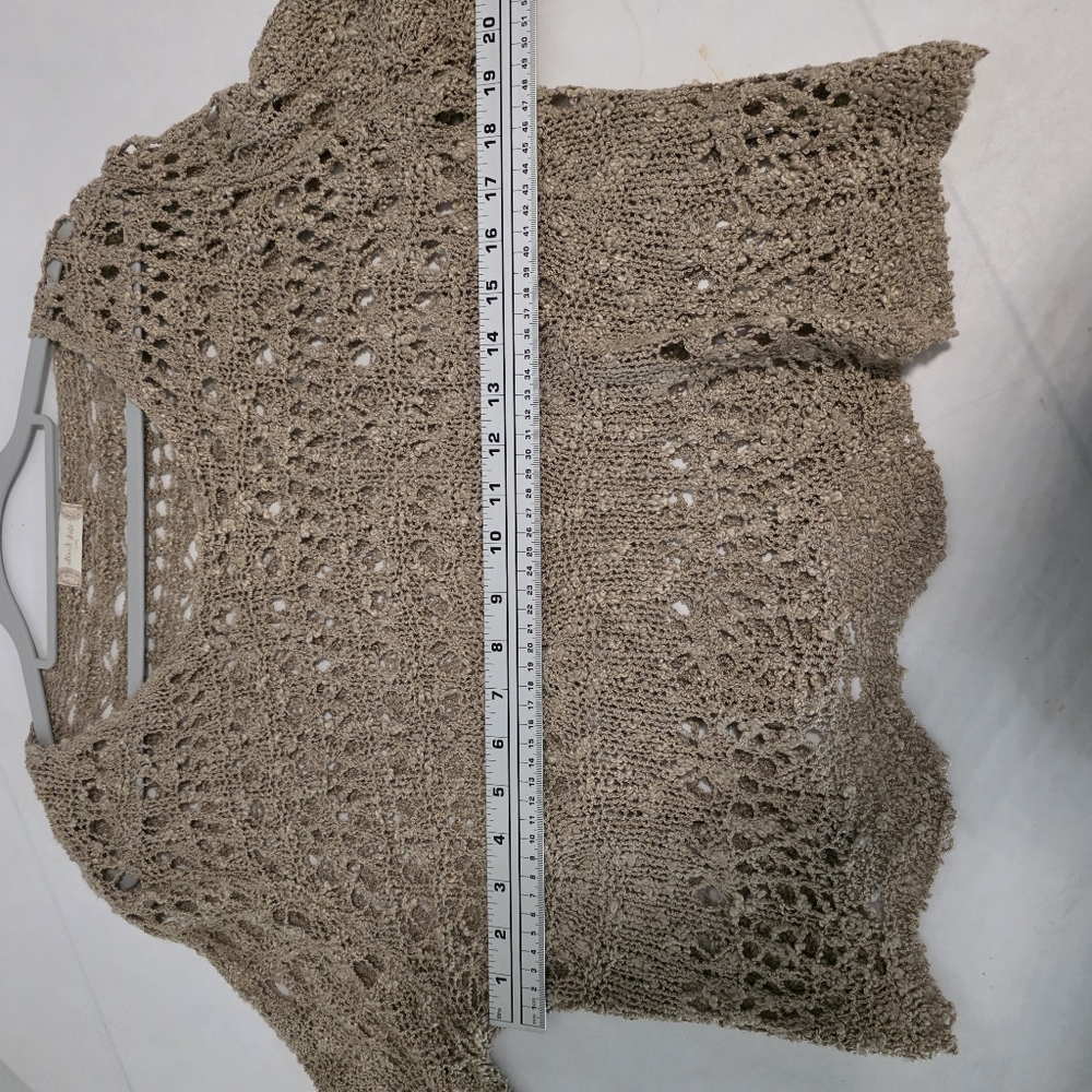 Altar'd State Tan Crochet Knit Pattern Top Size Small Medium - Picture 7 of 8